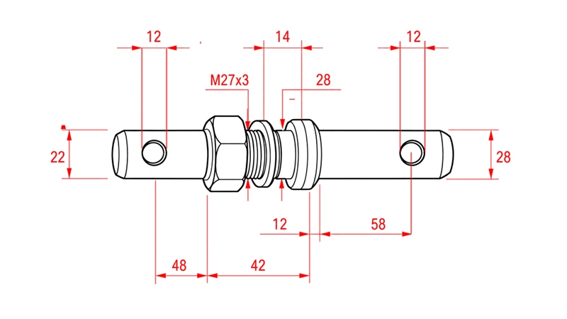 ČAP SPODNÉHO ZÁVESU fi22/28mm ZÁVIT M27x3