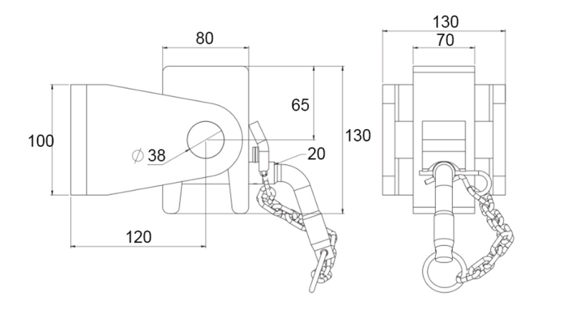 KIPPERPRITSCHE HALTERUNG 80x100 - GABELAUSFÜHRUNG - ECO