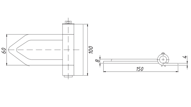 DRIEHOEKIGE AANHANGWAGEN ZIJPANEL HENGEL - GROOT
