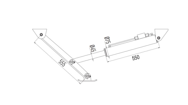 HYDRAULISCHER STÜTZBEIN DOPPELWIRKEND 380mm - 3.100kg