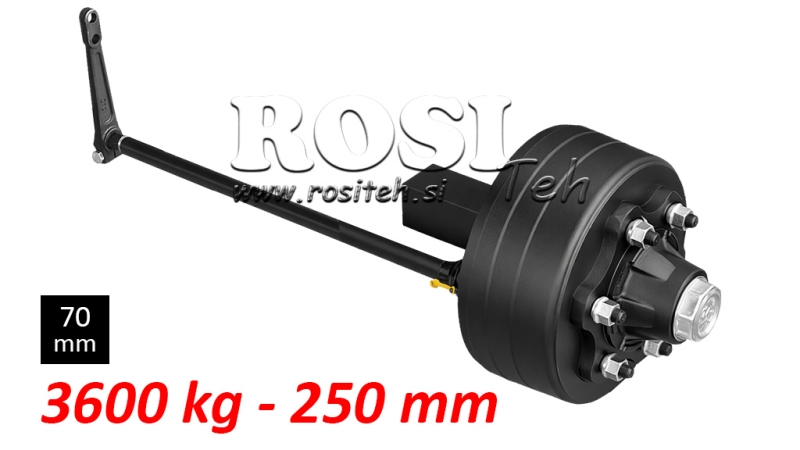 FÉLTENGELY FÉKKEL - 3600 kg (6 CSAVAR) - 250 mm