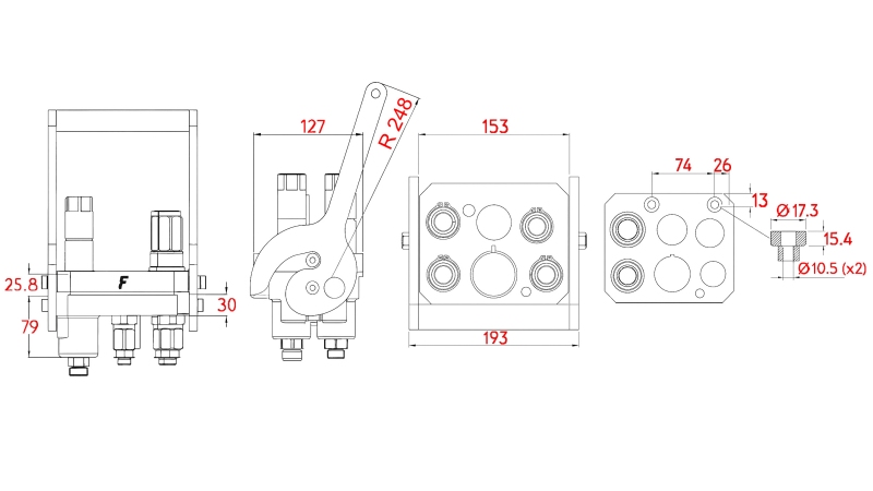 MULTI-FASTER CSATLAKOZÓ 3PLV 5IRÁNYÚ BSP 3×3/8 2×9/16 FIX RÉSZ