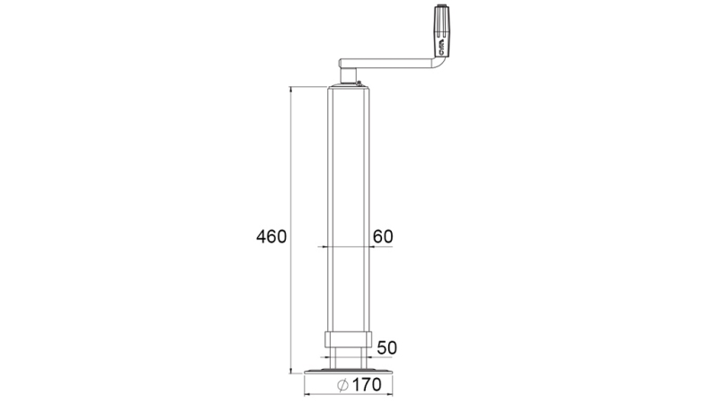 MENETES TÁMASZTÓLÁB (MAGASSÁG 460 mm - LÖKET 320 mm) - 800 kg