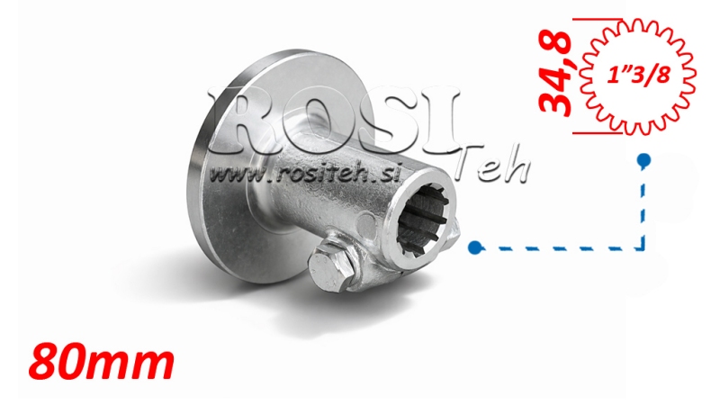 KARDÁN ADAPTER KARIMÁVAL ÉS CSAPPAL 1-3/8 (80 mm) (21 BORDÁS)