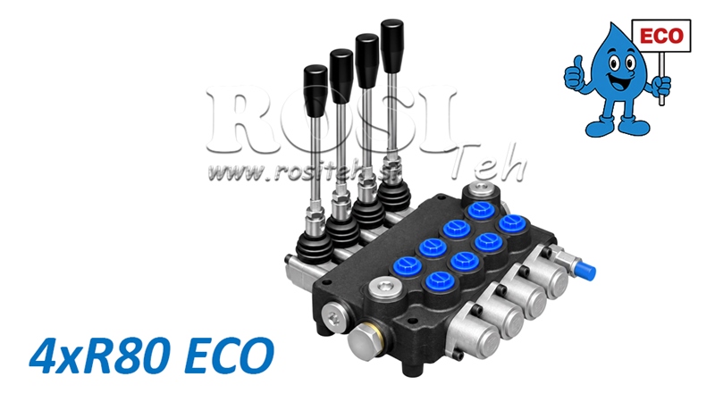 HIDRAULIKUS KÉZI SZELEP – 4 SZEKCIÓS ÚTVÁLTÓ SZELEP 4xR80 ECO