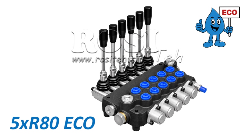 HIDRAULIKUS KÉZI SZELEP – 5 SZEKCIÓS ÚTVÁLTÓ SZELEP 5xR80 ECO