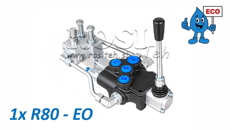 HIDRAULIKUS ELEKTROMOS-KÉZI SZELEP (TEKERCSEK NÉLKÜL) – 1 SZEKCIÓS ÚTVÁLTÓ SZELEP 1xR80-EO ECO