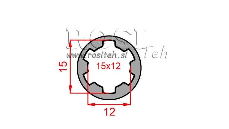 KARDÁN ADAPTER PERSELY 15x12 (8 BORDÁS) (40 mm)