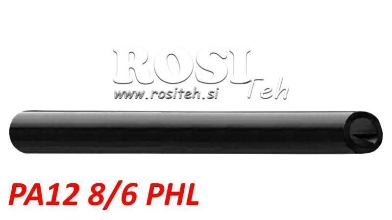 PA 8/6 PA12PHL melna gaisa šļūtene poliamīds DIN74324