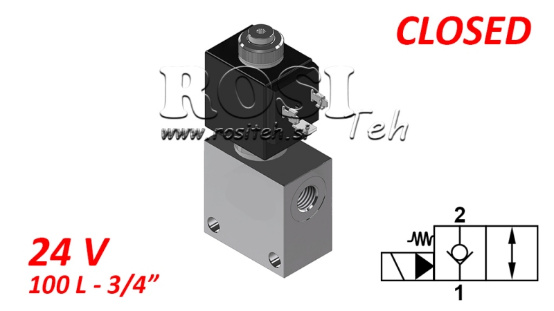 2 cestný ventil 3/4 (NC) 24V - 120lit