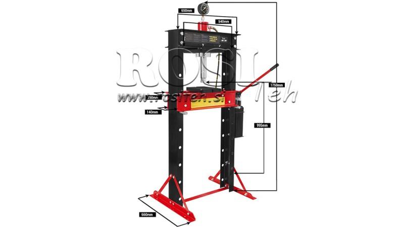 WORKSHOP HYDRAULIC PRESS FOR BEARINGS 30T - two-speed