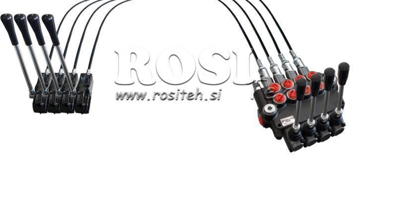 JOYSTICK PODWÓJNY Z UCHWYTAMI 1.5 m. ZAWÓR HYDRAULICZNY 4xP40 litrów