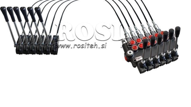 JOYSTICK DE DUPLA MANIVELA 3 m VÁLVULA HIDRÁULICA 6xP40 litros