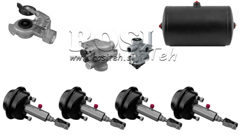 SADA VZDUCHOVÝCH HYDRAULICKÝCH BRZDOVÝCH SYSTÉMOV PRE PRÍVES KOMPLETNÝ JEDNODUCHÝ OKRUH 4 VALCE