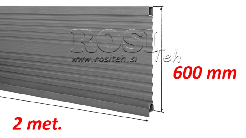 LASTER SIDE PANEL 2 MET. - HØYDE 600 MM