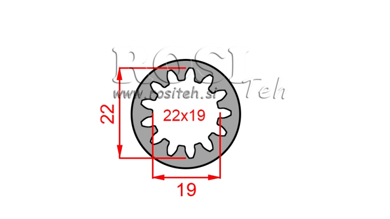 KARDÁN ADAPTER PERSELY 22x19 (13 BORDÁS) (45 mm)