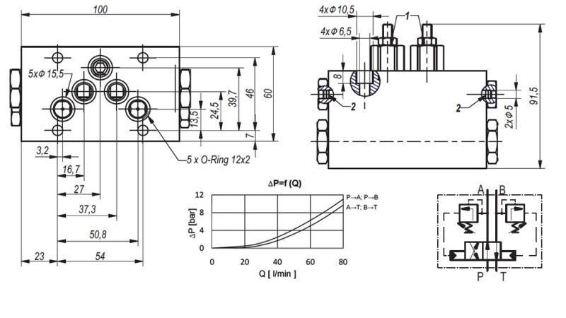 VALVOLA IDRAULICA MECCANICA ROTATIVA PER SPAZZOLA HLEVSKE CETOP5 4/2 RHA
