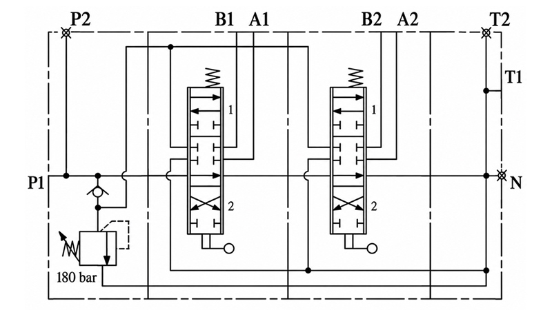 MANUALE VALVOLA IDRAULICA MONOBLOCCO 2xZ50