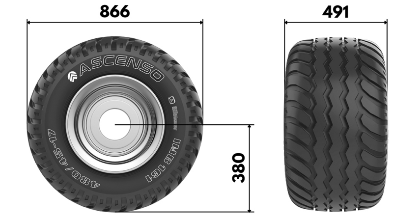 19.0/45-17 PNEUMATIEK AW708 14PL MET VELG 16,00X17