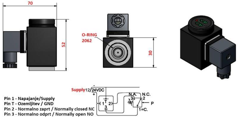 ELEKTRONIKUS NYOMÁS KAPCSOLÓ X55 0-200 BAR (MAX.500BAR)