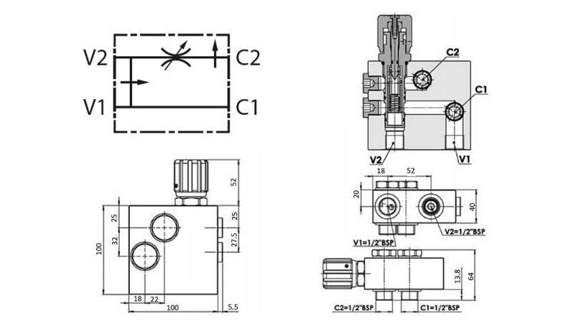 HYDRAULIK-PRIORITÄTSVENTIL FÜR HYDROMOTOR MS