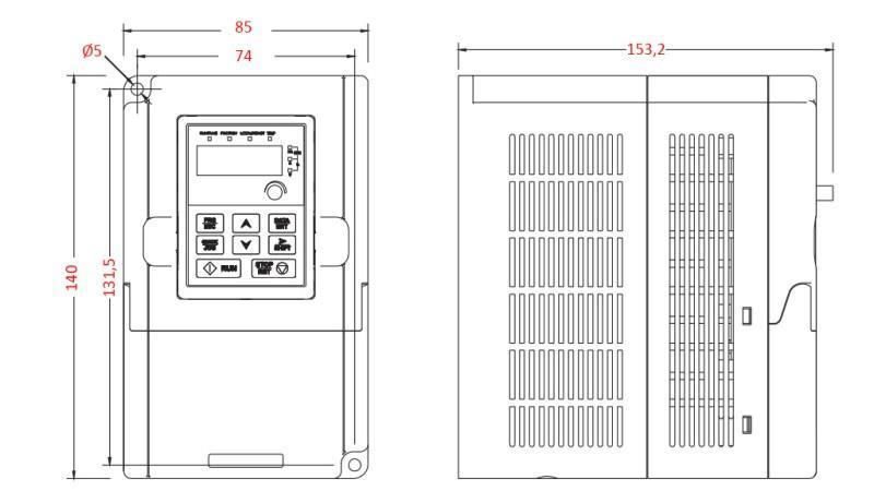 CONVERTISSEUR DE FRÉQUENCE-INVERSEUR 1Phase 0,75kW GD10-0R7G-S2-B