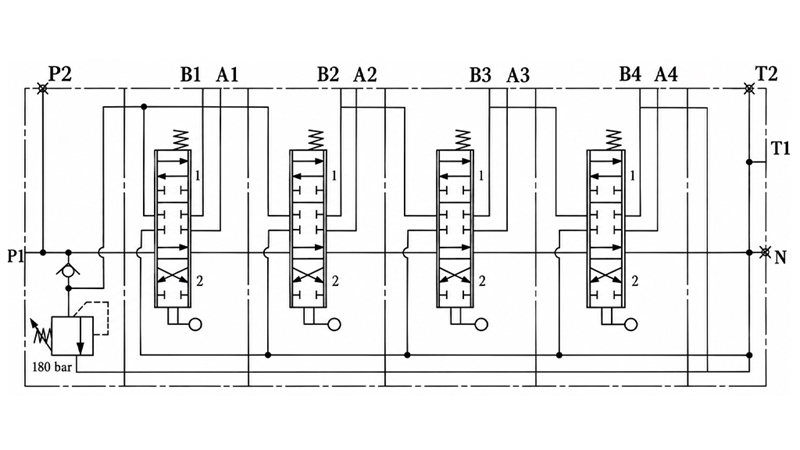 MANUALE VALVOLA IDRAULICA MONOBLOCCO 4xZ50