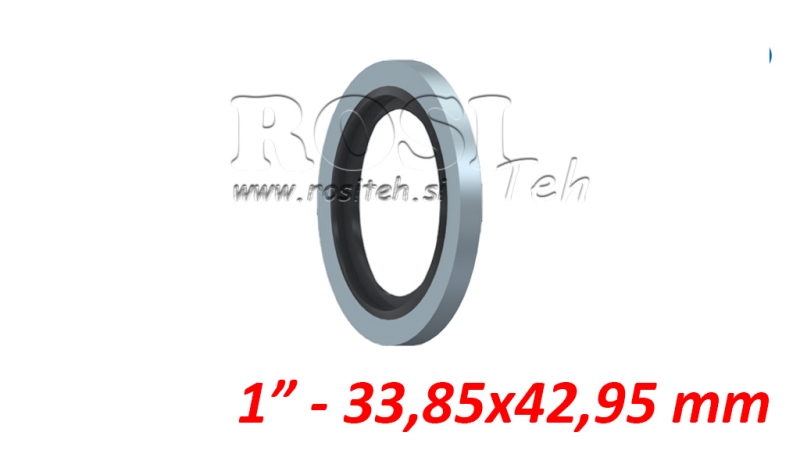 WASHER WITH RUBBER SEAL 1 - 33.85X42.95 MM