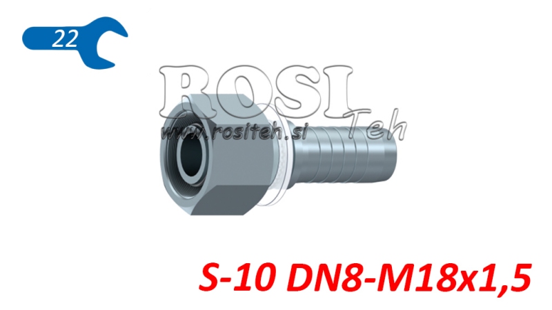 HYDRAULIC FITTING DKOS 10 WITH FEMALE DN8-M18X1,5