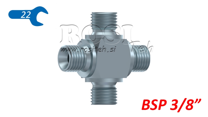 HYDRAULIK T COM BSP MÄNNLICH KREUZ 3/8