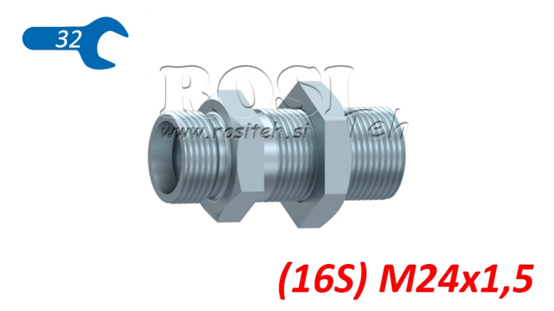 HIDRAULIKUS FALÁTVEZETŐ KETTŐS CSATLAKOZÓ (16S) M24X1,5