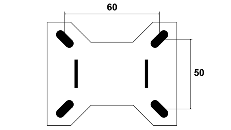 WIEL 75mm MET VASTE BASIS