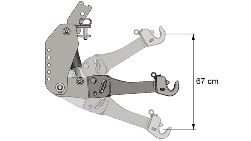 UNIVERZÁLIS FRONT HIDRAULIKA CAT. 2 TRAKTORHOZ 1500 KG - PIROS (RAL 3000)