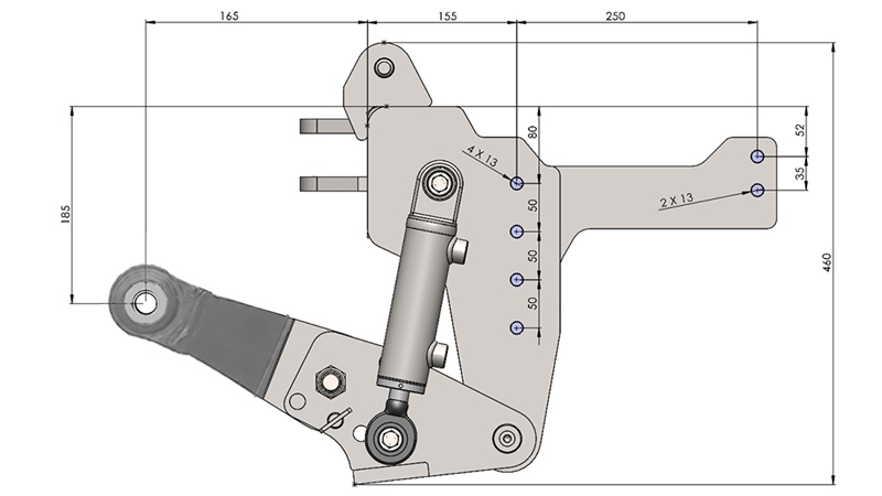 UNIVERZALNI KIT PREDNJA ČELNA HIDRAVLIKA 1KAT PROFI STANDARD ZA TRAKTOR 800kg (VAŠ RAL PO IZBIRI)