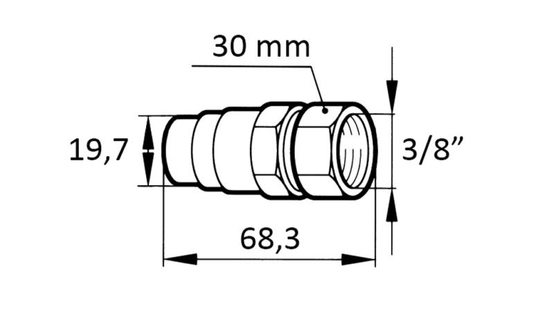 KIIRKONNEKTOR KAIVUR FFH MEES 3/8