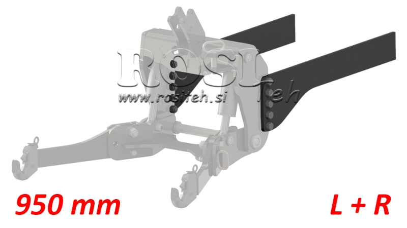 UNIVERZALNA MONTAŽNA KONZOLA ZA PREDNJU HIDRAULIKU TRAKTORA CAT. 2 & CAT. 3 (950 mm)