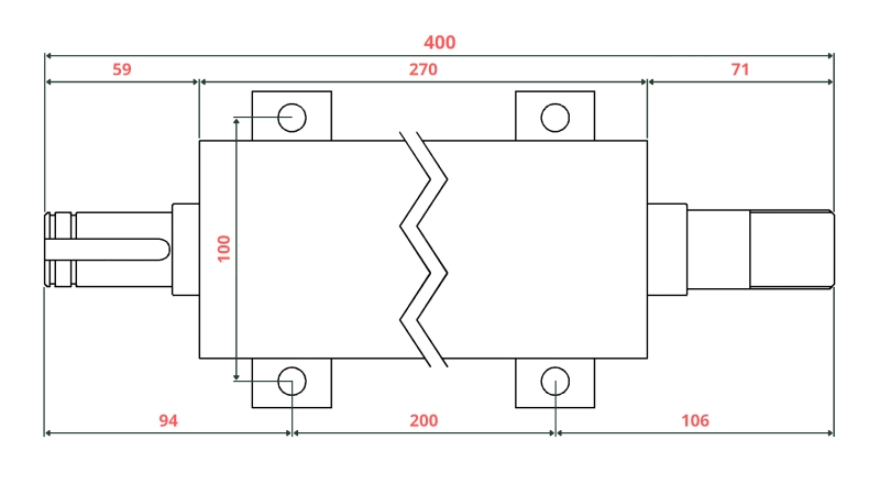 EIXO DE SERRA CIRCULAR DE FERRO FUNDIDO 400MM (ROSCA DIREITA)