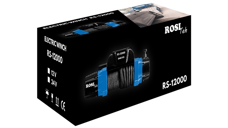 12 V ELEKTRICKÝ NAVIJAK RS-12000 - 5440 kg - SYNTETICKÉ LANO - ECO
