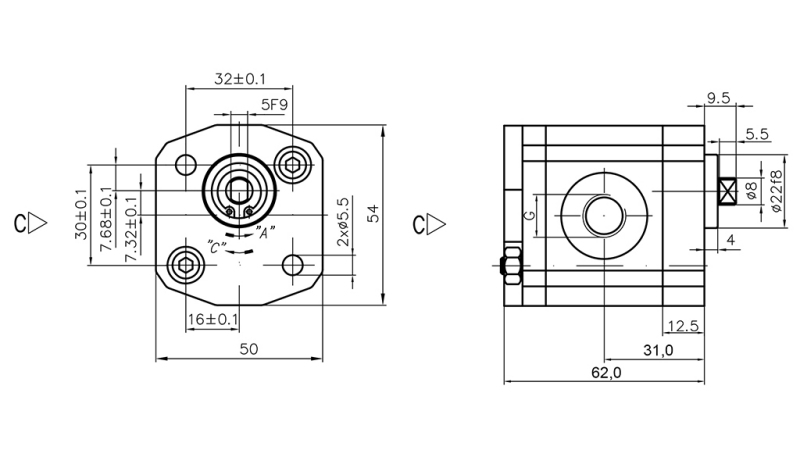 HIDRAULIKUS SZIVATTYÚ 00C1X033 GR.0 - 1cc - JOBB