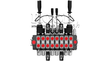 DISTRIBUTEUR HYDRAULIQUE HIAB  8 SECTIONS POUR GRUE AUXILIAIRE DE CHARGEMENT -PC70 AVEC 2 JOYSTICKS COMMANDE ELECTRIQUE 12 V