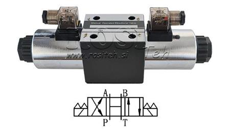 HIDRAULIKUS ELEKTROMÁGNESES SZELEP KV-4/3 CETOP 5 12/24/230V N3