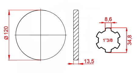 KARDANSKI NASTAVEK S PRIROBNICO 1-3/8 (125 mm)