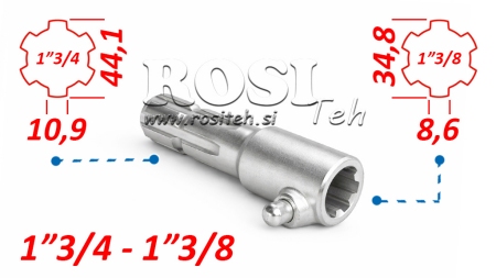 KARDÁN (TLT) ADAPTER BISZTOSITÓVAL 1”3/8  1”3/4