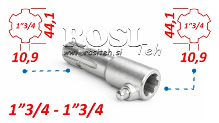 ZAPFWELLENADAPTER MIT BOLZEN VON 1-3/4 AUF 1-3/4 (165 mm)