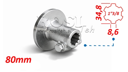 ADATTATORE CARDANICO CON FLANGIA E PERNO 1-3/8 (80 mm)