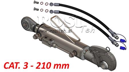 HYDRAULIC TOP LINK WITH HOOK - CAT. 3 - 80/40-210 (90-210 HP) (25,4 mm)