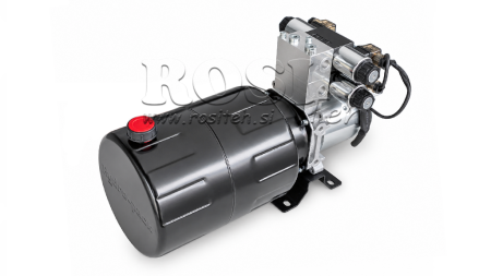 MINI HIDRAULINIS JĖGOS BLOKAS 24V DC - 2.2kW = 2.1cc - 8 lit - 2x dviejų veiksmų įrenginys (metalinis)