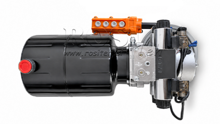 MINI HIDRAULINIS JĖGOS BLOKAS 24V DC - 2.2kW = 2.1cc - 8 lit - 2x dviejų veiksmų įrenginys (metalinis)