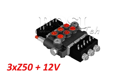 VALVOLA IDRAULICA 3xZ50+12V DC