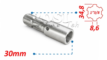 PTO ADAPTER 1-3/8 - HOLE fi 30 mm (145 mm)